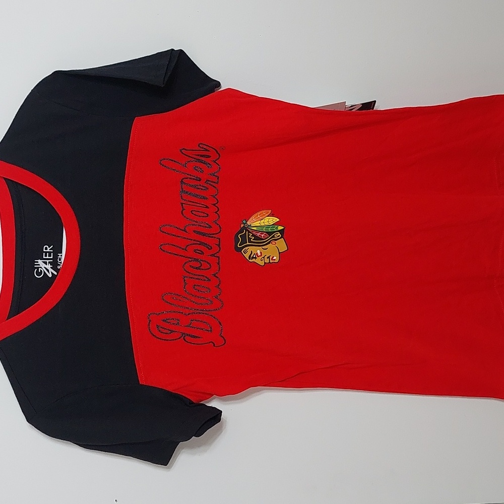 NHL Chicago Blackhawks Hockey Women's Short Sleeve Shirt Size Small & XL